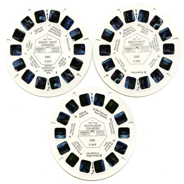 South-West Counties EIRE - View-Master 3 Reel Packet - 1960s Views - Vintage - (zur Kleinsmiede) - (C341e-BG1) Fashion