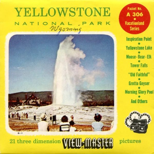 Yellowstone National Park - View-Master 3 Reel Packet - 1950s Views - Vintage - (ECO-A306-S4) on Sale