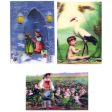 3 Victorian Children -POSTCARDS Stork, Cabbages, 3D Lenticular Greeting Cards - NEW Supply