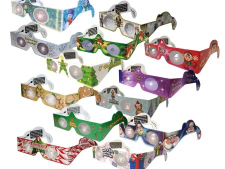 13 PAIRS - Famous Assortment - Christmas Glasses by Holiday Eyes® - 13 Styles - 3D Holographic Glasses - NEW For Cheap