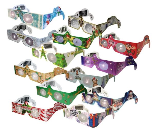 13 PAIRS - Famous Assortment - Christmas Glasses by Holiday Eyes® - 13 Styles - 3D Holographic Glasses - NEW For Cheap