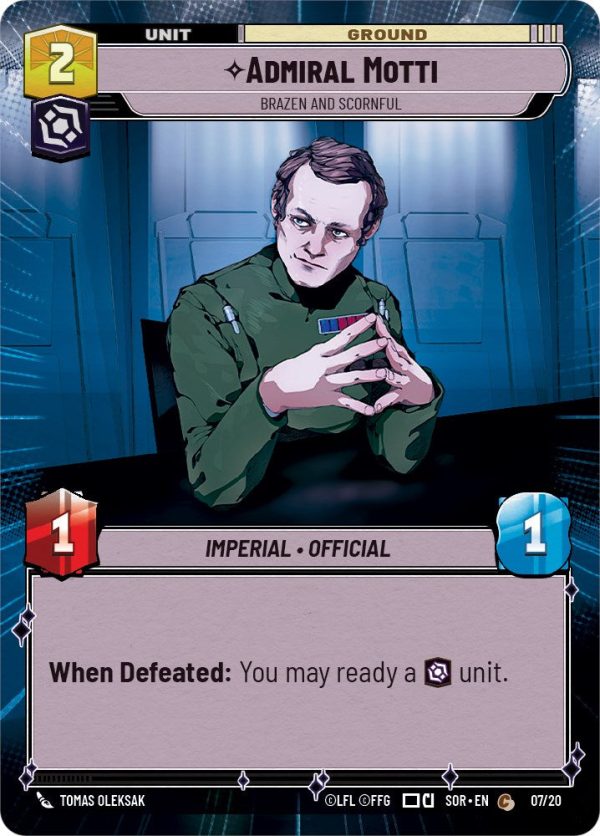 Admiral Motti - Brazen and Scornful (Hyperspace) (Weekly Play Promo) (7 20) [Spark of Rebellion Promos] Fashion