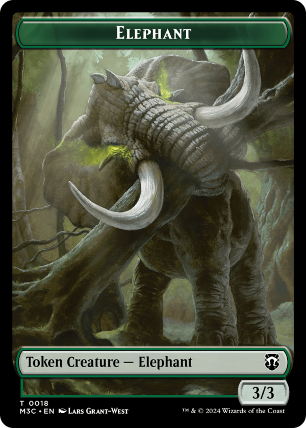 Zombie (Ripple Foil)    Elephant Double-Sided Token [Modern Horizons 3 Commander Tokens] For Sale