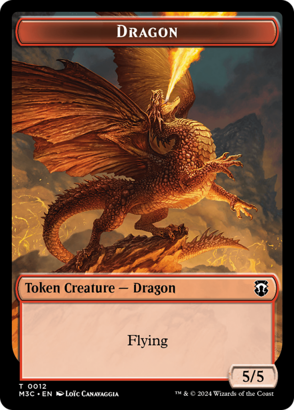 Dragon (Ripple Foil)    Treasure Double-Sided Token [Modern Horizons 3 Commander Tokens] Cheap