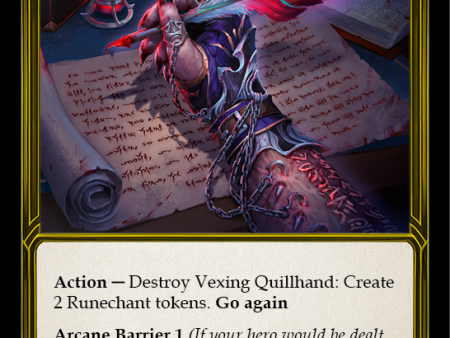 Vexing Quillhand (Golden) [FAB080] (Promo)  Cold Foil Online Hot Sale