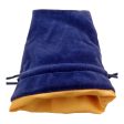 Dice Bag 4 x6  Blue Velvet  with Gold Satin Lining For Discount