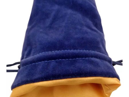 Dice Bag 4 x6  Blue Velvet  with Gold Satin Lining For Discount