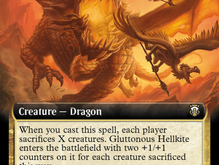 Gluttonous Hellkite (Extended Art) (Ripple Foil) [Modern Horizons 3 Commander] For Discount